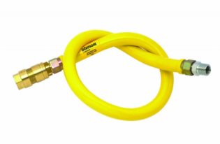 Dormont-2675NPVF36-3-4-Inch-1000mm-Premium-Gas-Hose-With-Quick-Disconnect-Coupling-And-Straight-Restrainer-Cable-With-Mounting-Hardware—Q795